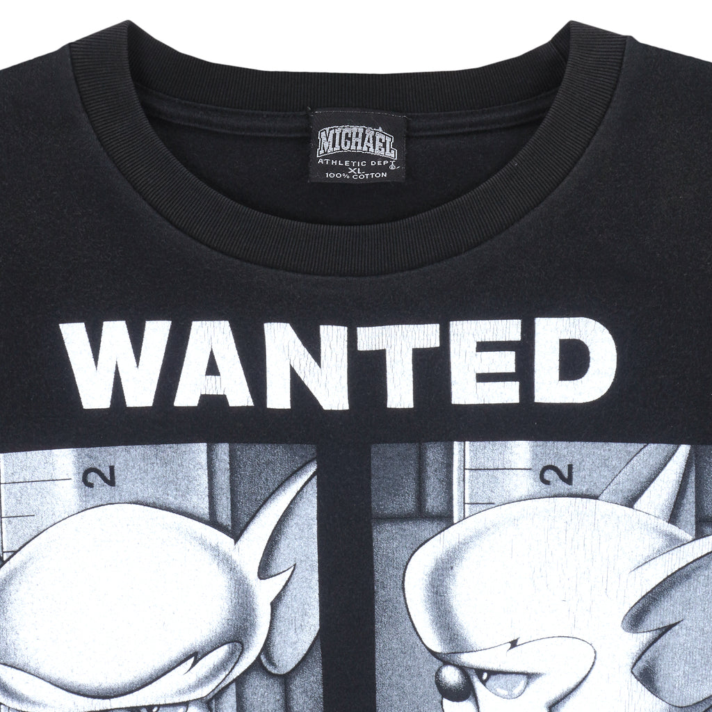 Vintage - Pinky & The Brain, Wanted Crew Neck Sweatshirt 1990s X-Large Vintage Retro
