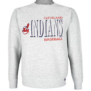 MLB (Logo 7) - Cleveland Indians Embroidered Sweatshirt 2000 Small Vintage Retro Baseball