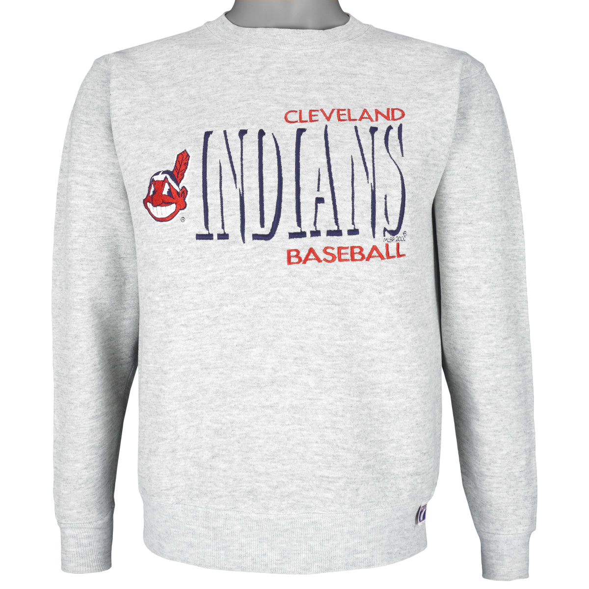 MLB (Logo 7) - Cleveland Indians Embroidered Sweatshirt 2000 Small Vintage Retro Baseball