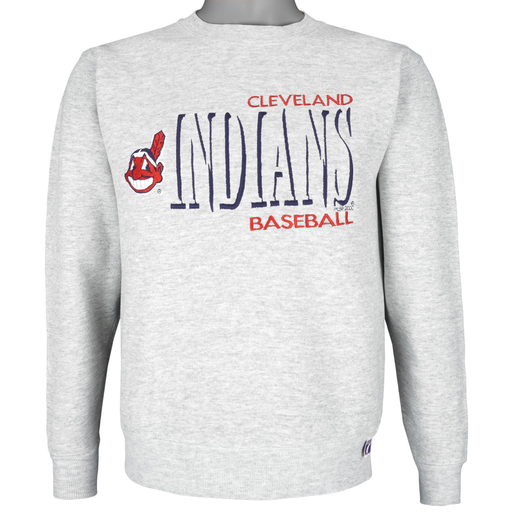 MLB (Logo 7) - Cleveland Indians Embroidered Sweatshirt 2000 Small Vintage Retro Baseball