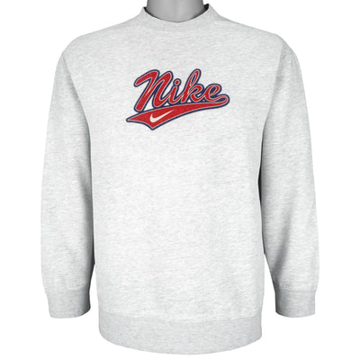 Nike - Grey Spell-Out Crew Neck Sweatshirt 2000 X-Large Youth