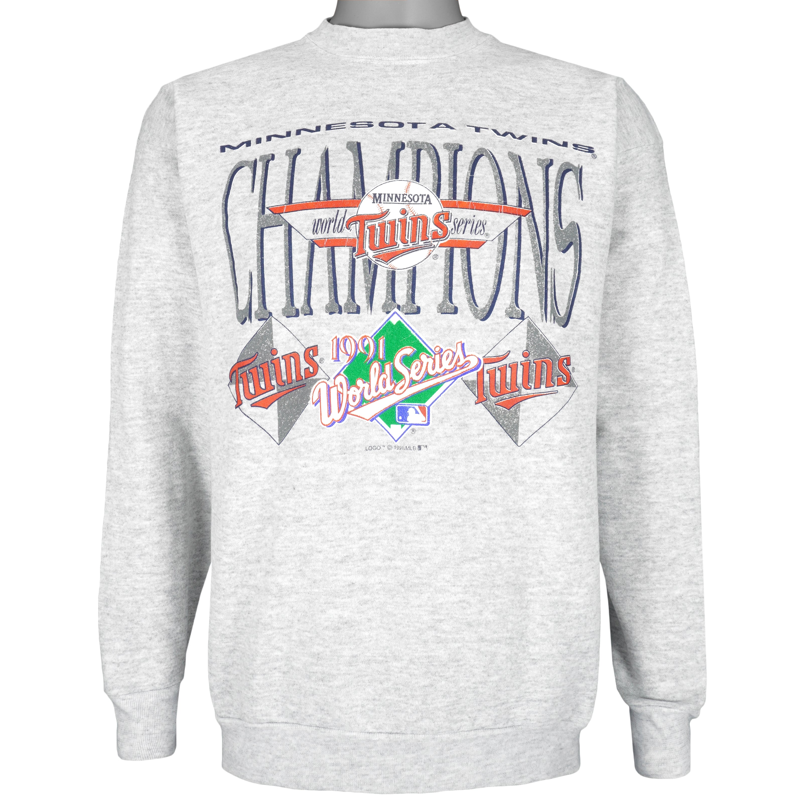 MLB - Minnesota Twins, World Series Champions Sweatshirt 1991 X-Large Vintage Retro Baseball