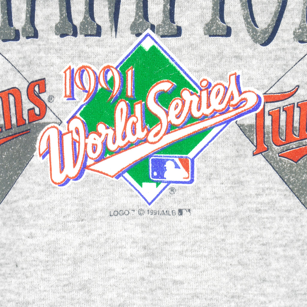 MLB - Minnesota Twins, World Series Champions Sweatshirt 1991 X-Large Vintage Retro Baseball