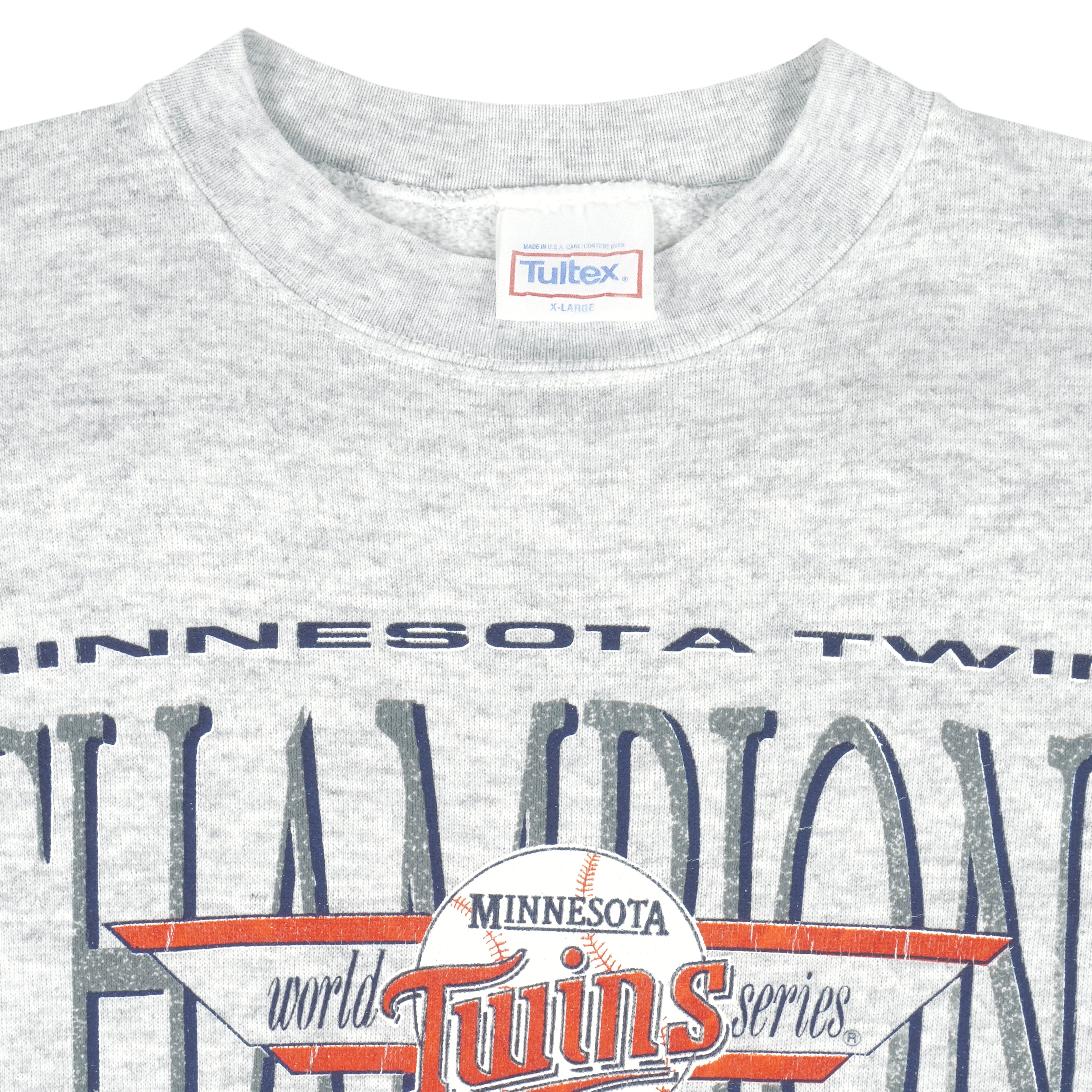 MLB - Minnesota Twins, World Series Champions Sweatshirt 1991 X-Large Vintage Retro Baseball