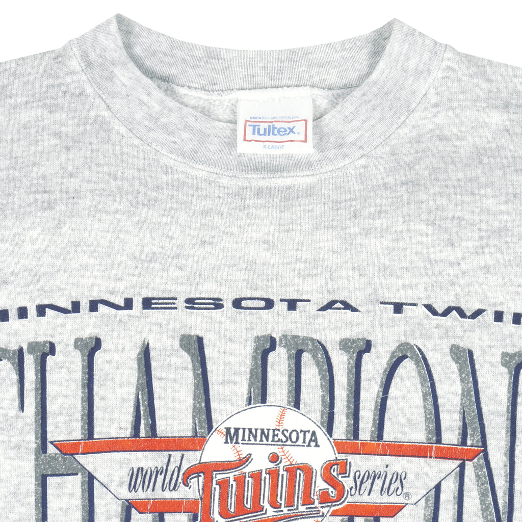 MLB - Minnesota Twins, World Series Champions Sweatshirt 1991 X-Large Vintage Retro Baseball