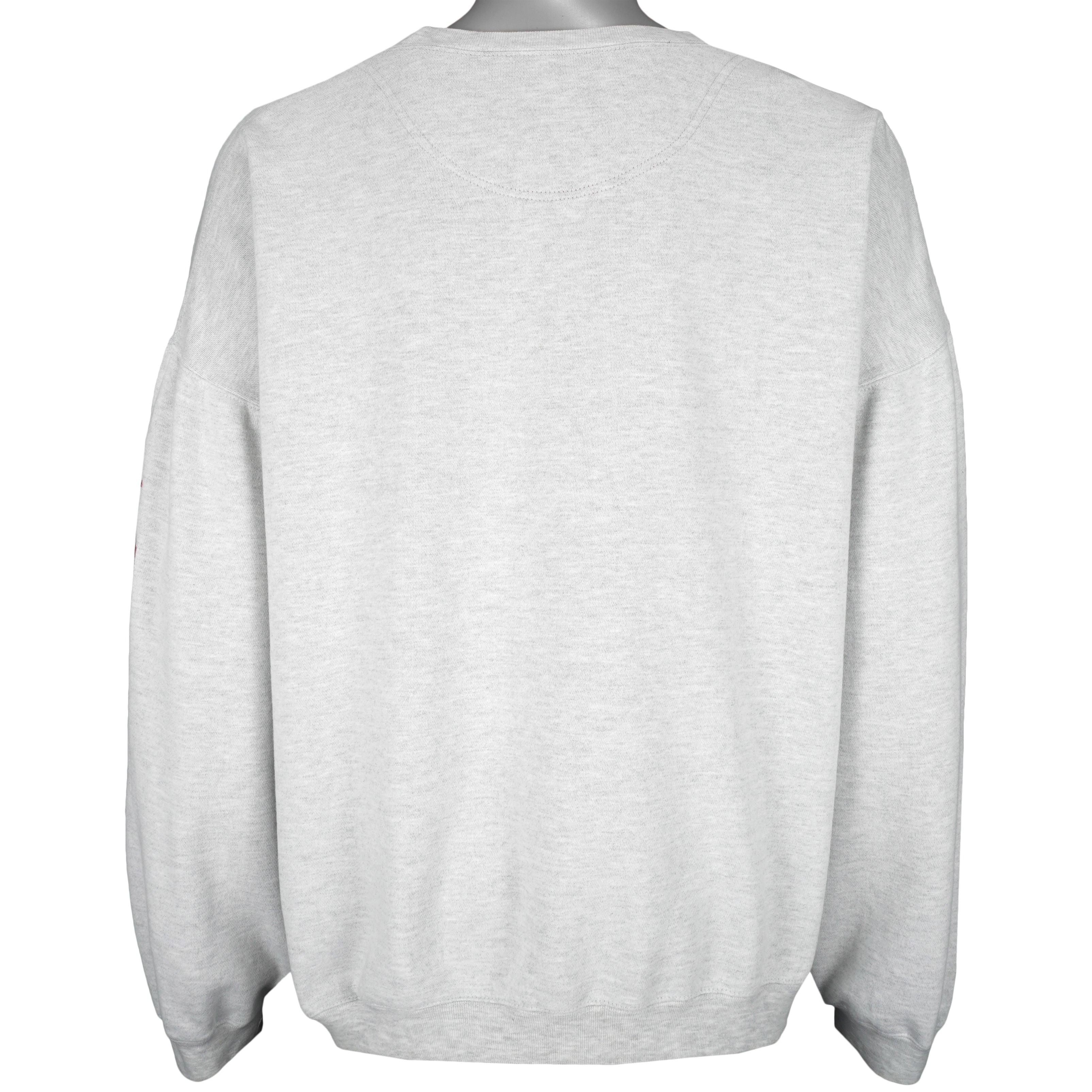 Vintage (Marlboro) - Grey & Red Embroidered Crew Neck Sweatshirt 1990s X-Large Vintage Retro