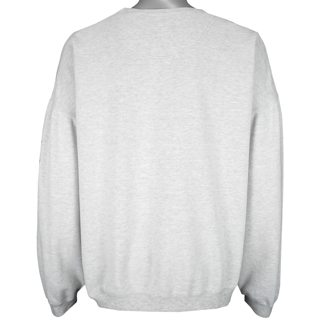 Vintage (Marlboro) - Grey & Red Embroidered Crew Neck Sweatshirt 1990s X-Large Vintage Retro
