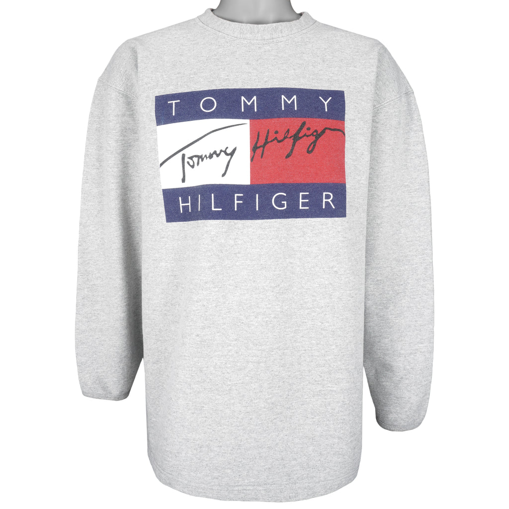 Tommy Hilfiger - Big Logo Crew Neck Sweatshirt 1990s X-Large Vintage Retro