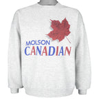 Vintage - Grey Molson Canadian Crew Neck Sweatshirt 1990s X-Large Vintage Retro