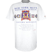 MLB (Nutmeg) - New York Mets Spell-Out T-Shirt 1991 Large Vintage Retro Baseball