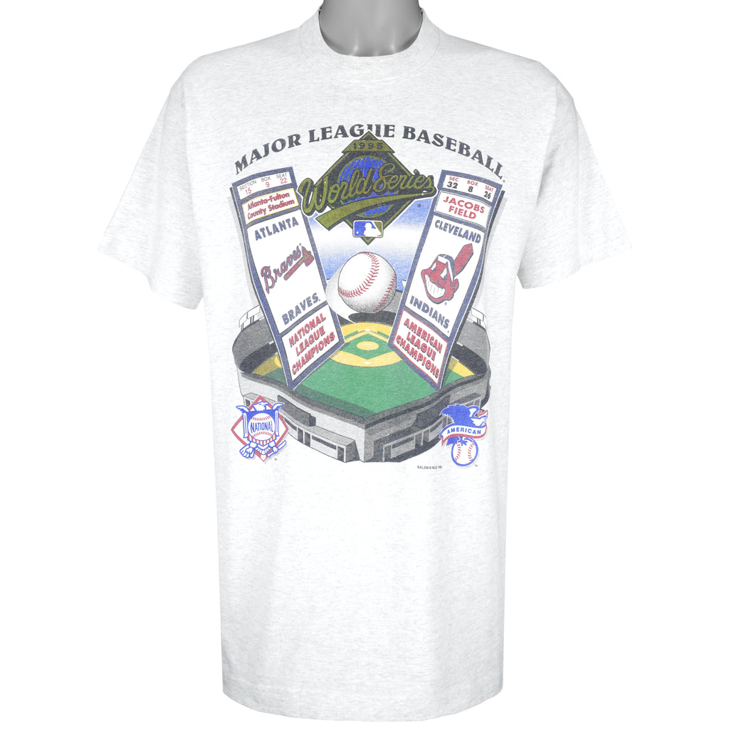 MLB - World Series, Cleveland VS Atlanta T-Shirt 1995 X-Large Vintage Retro Baseball