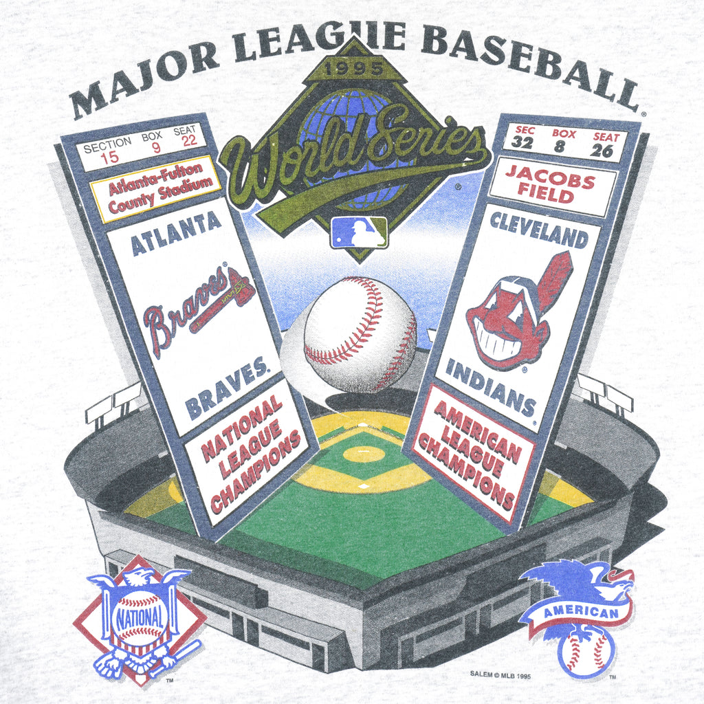 MLB - World Series, Cleveland VS Atlanta T-Shirt 1995 X-Large Vintage Retro Baseball