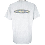 Nike - Grey Just Do It T-Shirt 1990s Large Vintage Retro