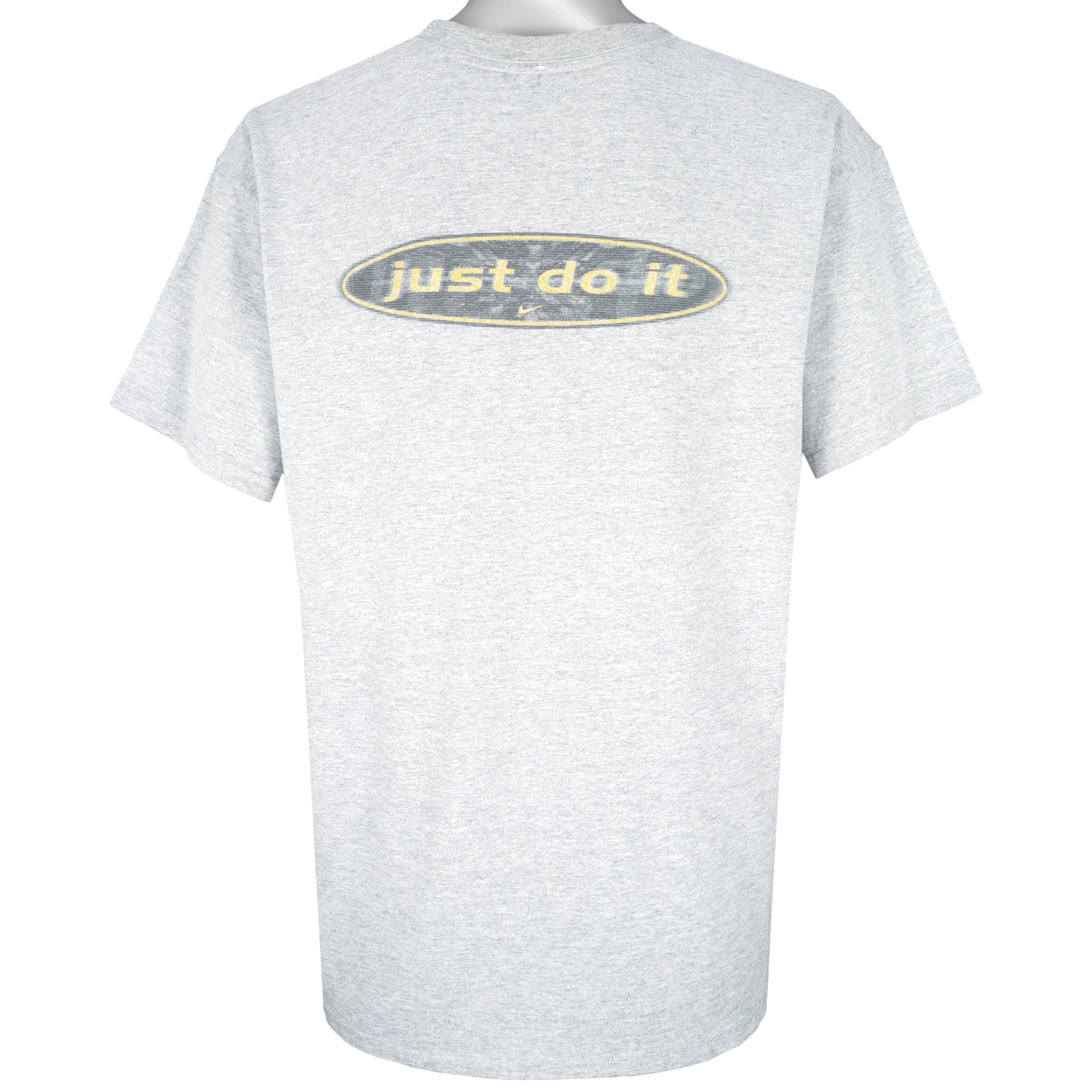 Nike - Grey Just Do It T-Shirt 1990s Large Vintage Retro