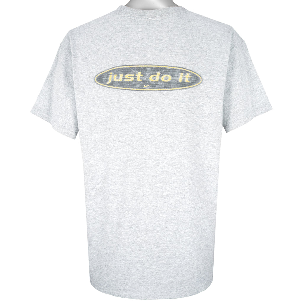Nike - Grey Just Do It T-Shirt 1990s Large Vintage Retro