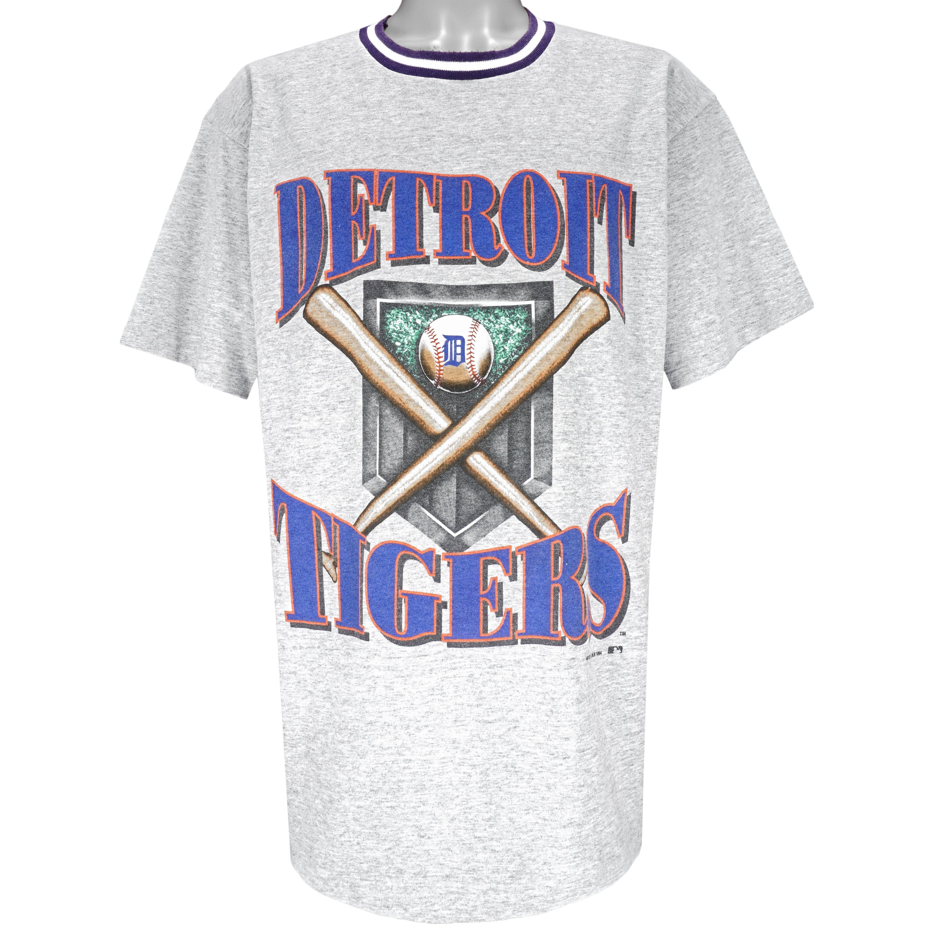 MLB (Artex) - Detroit Tigers Big Spell-Out T-Shirt 1994 Large Vintage Retro Baseball