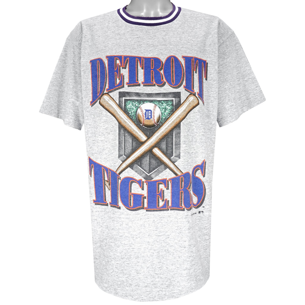 MLB (Artex) - Detroit Tigers Big Spell-Out T-Shirt 1994 Large Vintage Retro Baseball