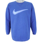 Nike - Blue Big Logo Crew Neck Sweatshirt 1990s X-Large