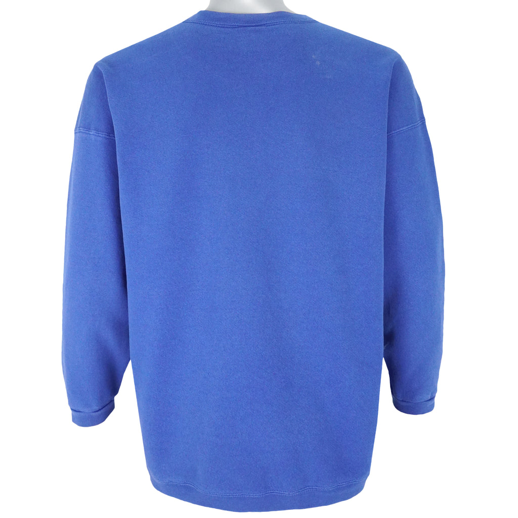 Nike - Blue Big Logo Crew Neck Sweatshirt 1990s X-Large Vintage Retro