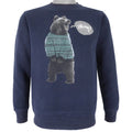 Stussy - Navy Blue Spell-Out Crew Neck Sweatshirt 1990s Medium Vintage Retro