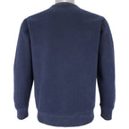 Stussy - Navy Blue Spell-Out Crew Neck Sweatshirt 1990s Medium Vintage Retro