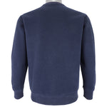 Stussy - Navy Blue Spell-Out Crew Neck Sweatshirt 1990s Medium Vintage Retro