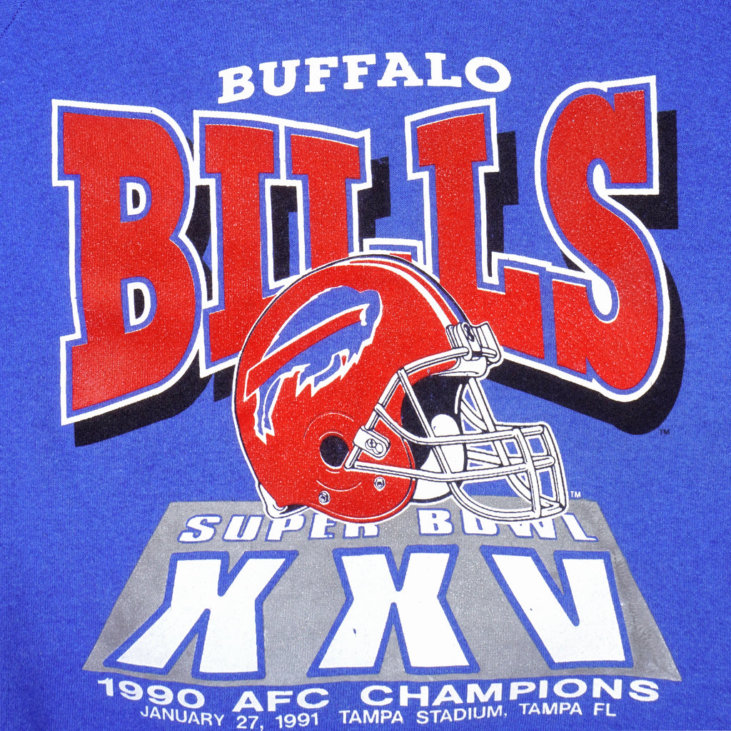 NFL - Buffalo Bills, AFC Champions Crew Neck Sweatshirt 1991 Large Vintage Retro Football