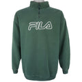 Fila - Green 1/4 Zip Sweatshirt 1990s X-Large Vintage Retro