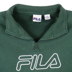 Fila - Green 1/4 Zip Sweatshirt 1990s X-Large Vintage Retro