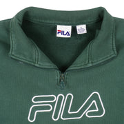Fila - Green 1/4 Zip Sweatshirt 1990s X-Large Vintage Retro