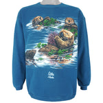 Vintage - Blue Sitka Alaska Crew Neck Sweatshirt 1990s Large Vintage Retro