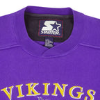 Starter - Minnesota Vikings Embroidered Sweatshirt 1990s Large Vintage Retro Football