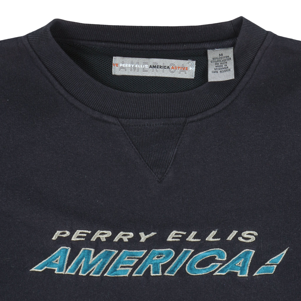 Vintage - Perry Ellis America Embroidered Sweatshirt 1990s Medium Vintage Retro