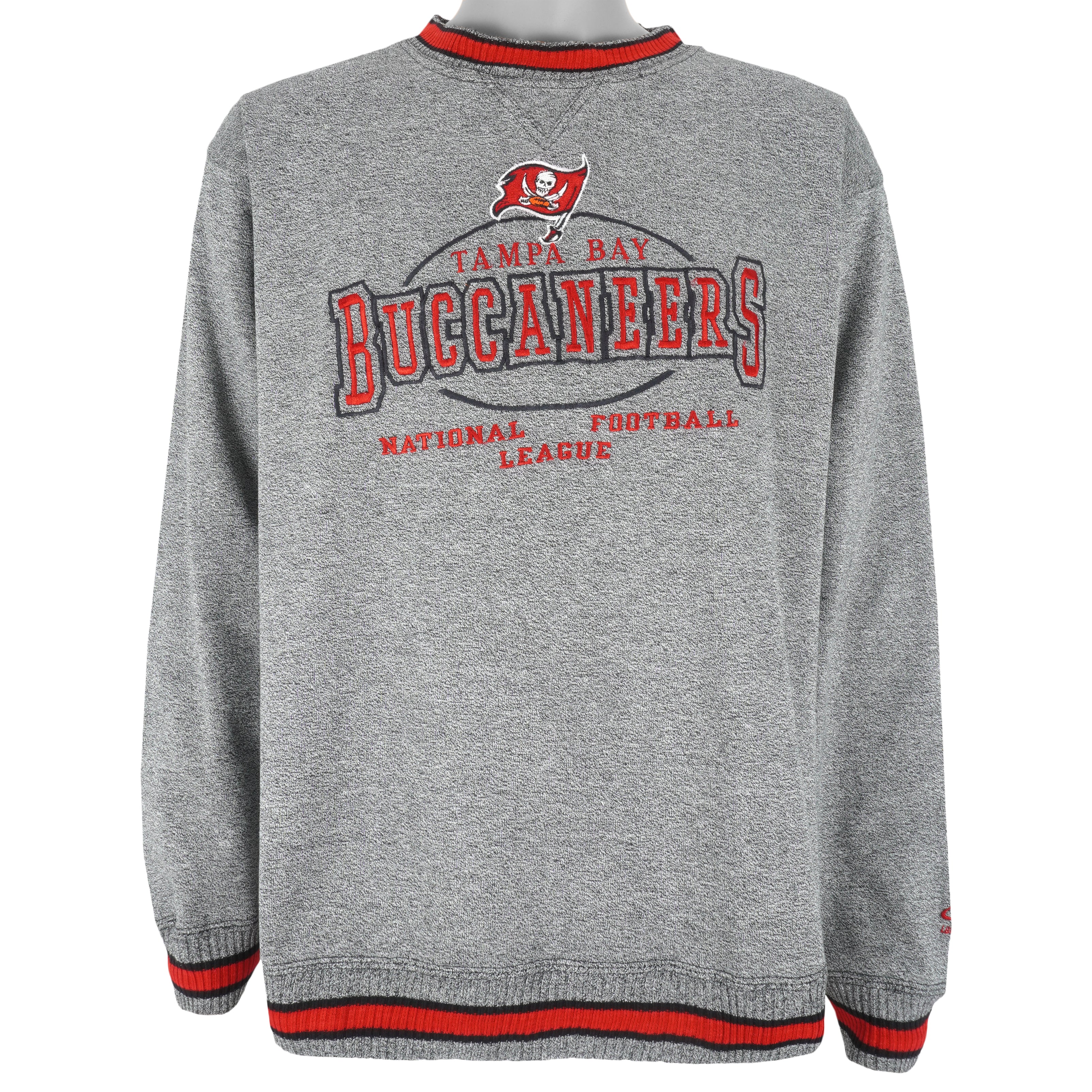 NFL (Logo Athletic) - Tampa Bay Buccaneers Embroidered Sweatshirt 1990s Large Vintage Retro Football