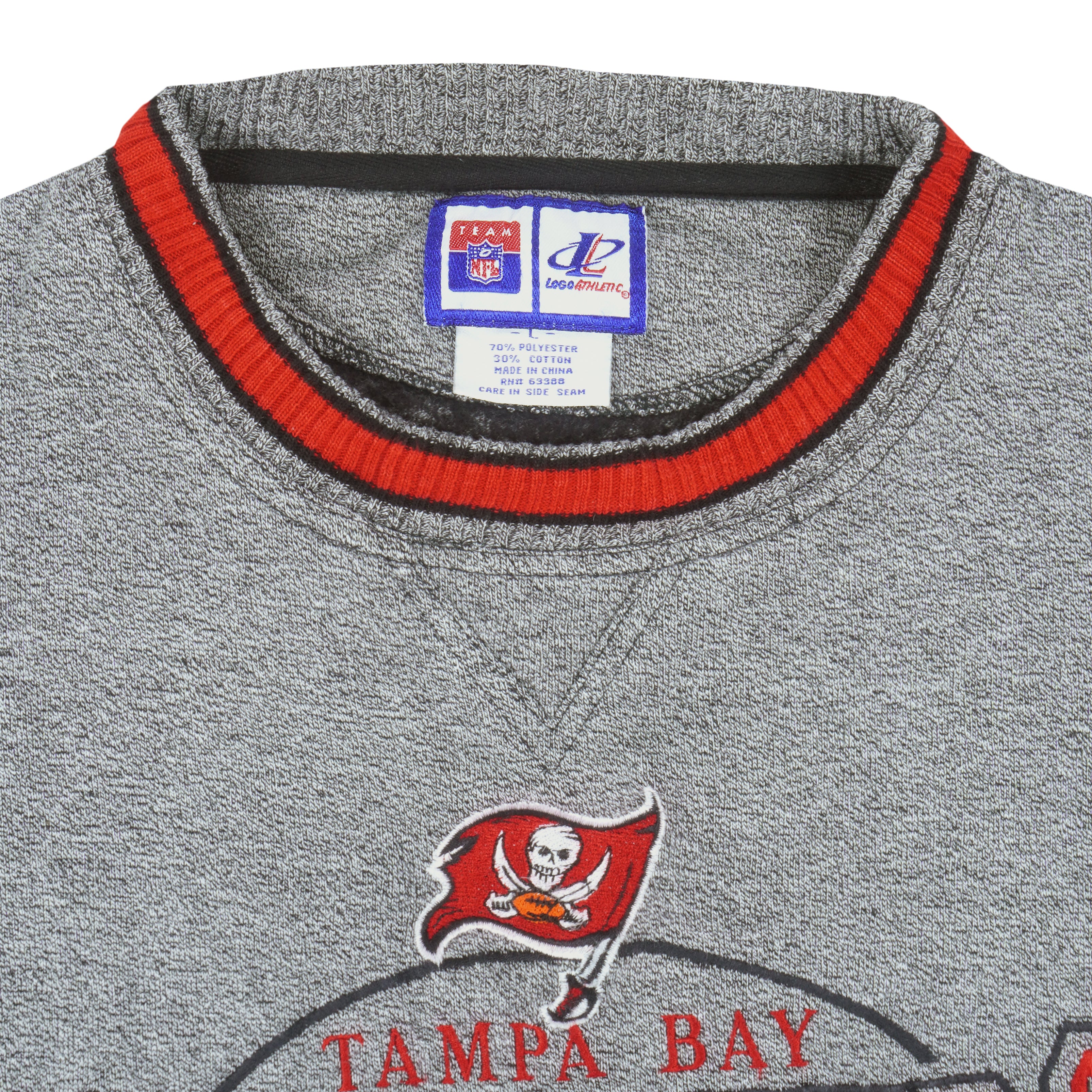 NFL (Logo Athletic) - Tampa Bay Buccaneers Embroidered Sweatshirt 1990s Large Vintage Retro Football