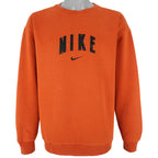 Nike - Orange Embroidered Crew Neck Sweatshirt 1990s Large Vintage Retro