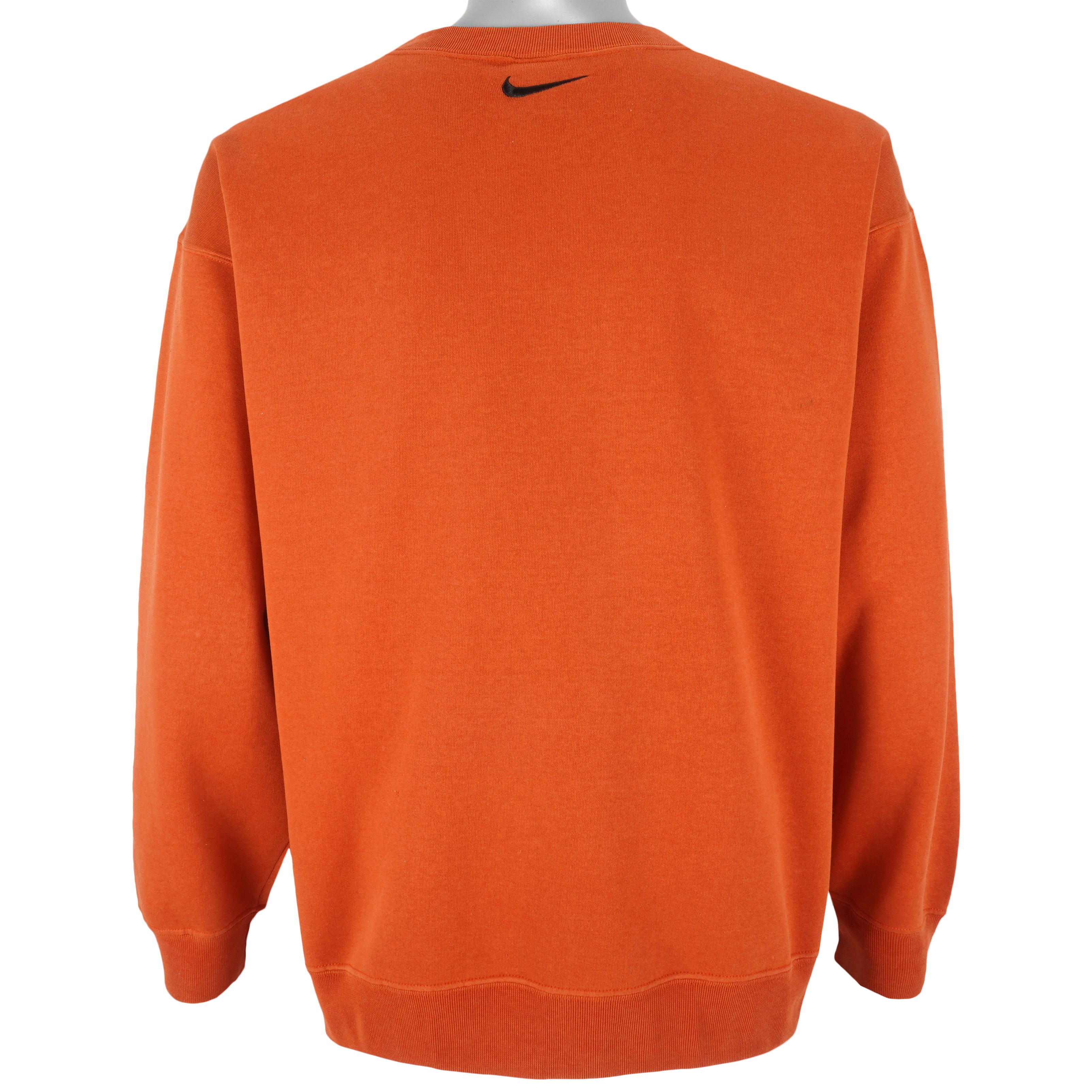 Nike - Orange Embroidered Crew Neck Sweatshirt 1990s Large Vintage Retro