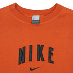 Nike - Orange Embroidered Crew Neck  Sweatshirt 1990s Large Vintage Retro