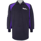 Vintage - FedEx Black & Purple 1/4 Zip Sweatshirt 1990s Medium Vintage Retro