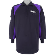 Vintage - FedEx Black & Purple 1/4 Zip Sweatshirt 1990s Medium Vintage Retro