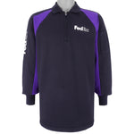 Vintage - FedEx Black & Purple 1/4 Zip Sweatshirt 1990s Medium Vintage Retro