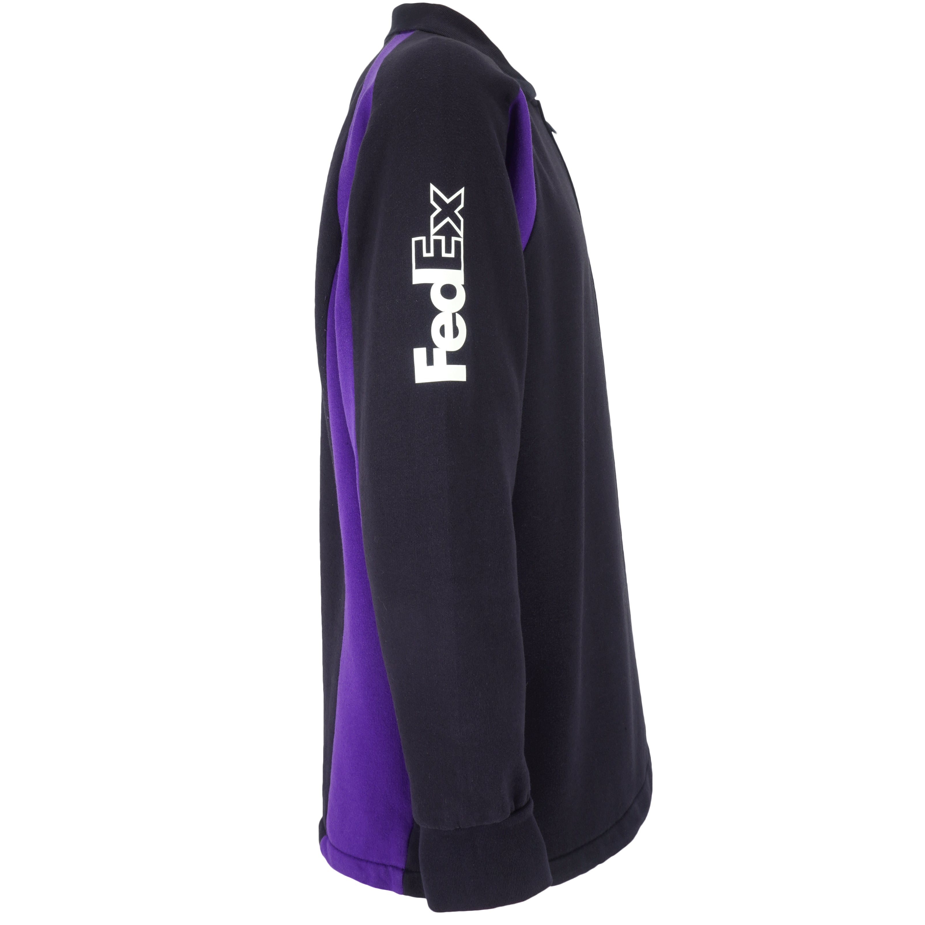 Vintage - FedEx Black & Purple 1/4 Zip Sweatshirt 1990s Medium Vintage Retro