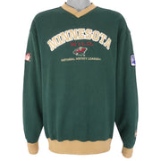 NHL (Lee) - Green Minnesota Wild Crew Neck Sweatshirt 2000s X-Large Vintage Retro Hockey