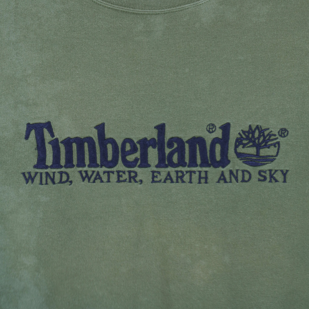 Timberland - Green Wind, Water, Earth and Sky Sweatshirt 1990s X-Large Vintage Retro