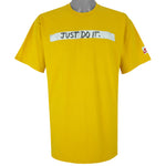 Nike - Yellow Just Do It T-Shirt 2000s Large
