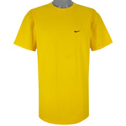 Nike - Yellow Embroidered T-Shirt 1990s Large Vintage Retro