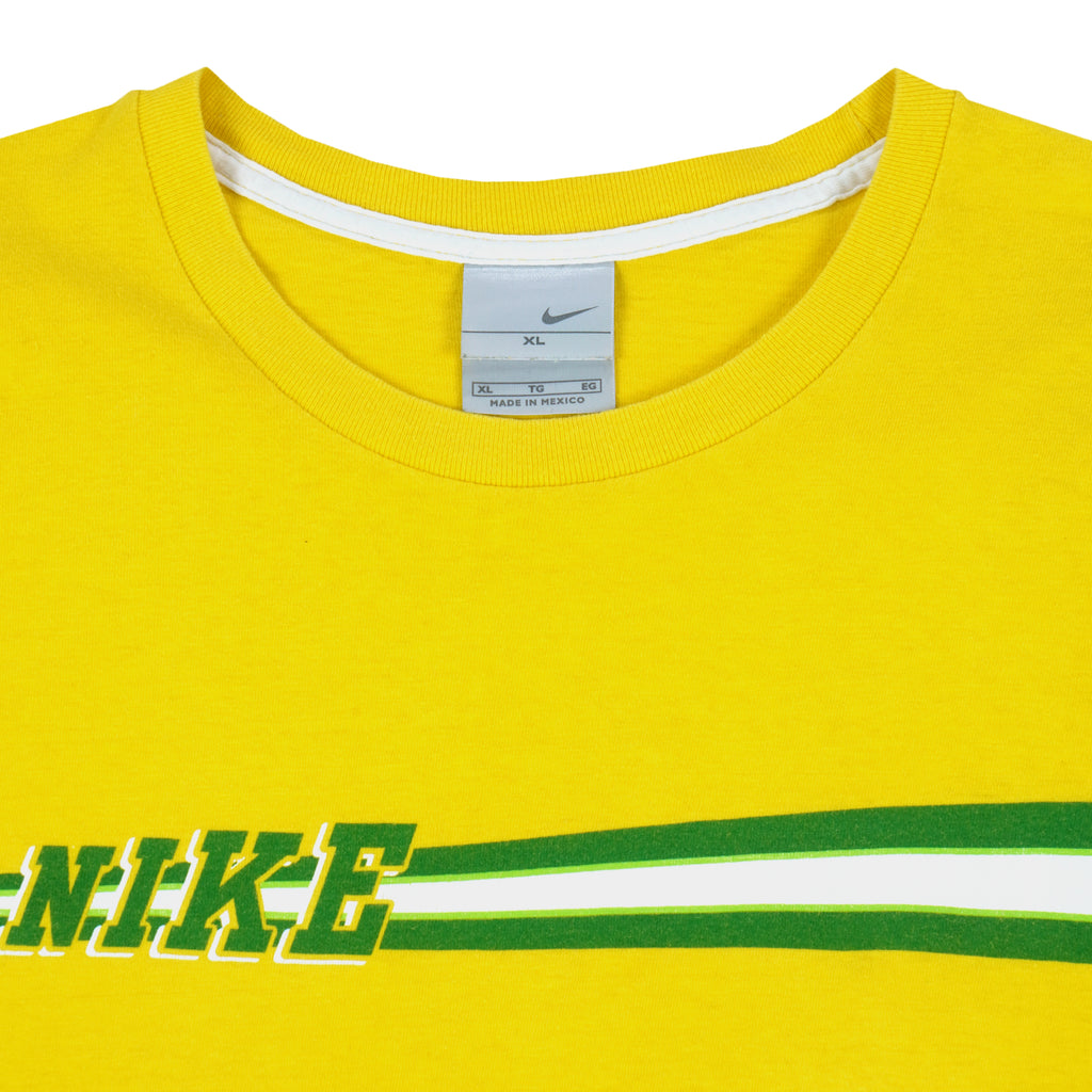 Nike - Yellow Spell-Out T-Shirt 1990s X-Large Vintage Retro