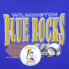 MLB (Logo 7) - Wilmington Blue Rocks Spell-Out T-Shirt 1993 X-Large Vintage Retro Baseball