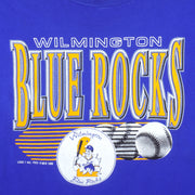 MLB (Logo 7) - Wilmington Blue Rocks Spell-Out T-Shirt 1993 X-Large Vintage Retro Baseball