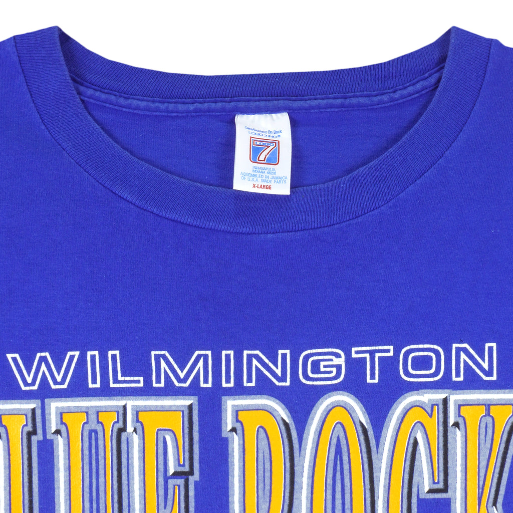 MLB (Logo 7) - Wilmington Blue Rocks Spell-Out T-Shirt 1993 X-Large Vintage Retro Baseball